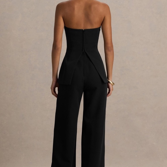 Club L London Zoey Black Bandeau Jumspsuit - Picture 2 of 4